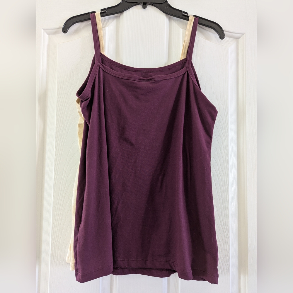 LuLaRoe Cami Set Cream and Purple Camisole Top - Picture 5 of 8